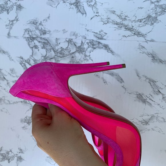 ❌SOLD❌Christian Louboutin Galativi Neon Suede Mesh - Picture 9 of 13